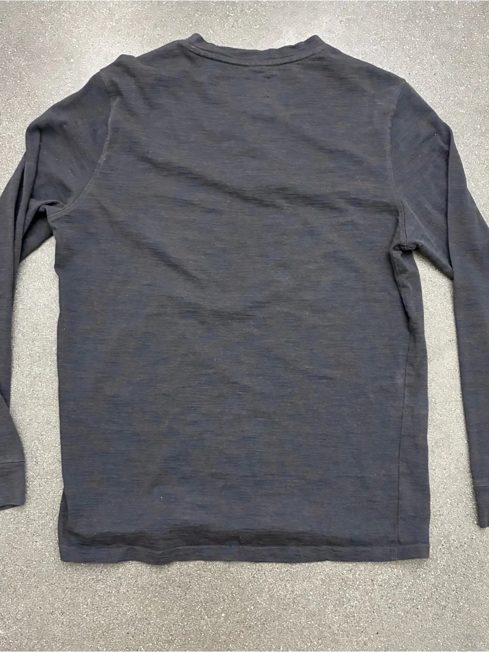 Prana Men’s Medium Ronnie Henley Long Sleeve Button Cotton Dark Sky Heather‎